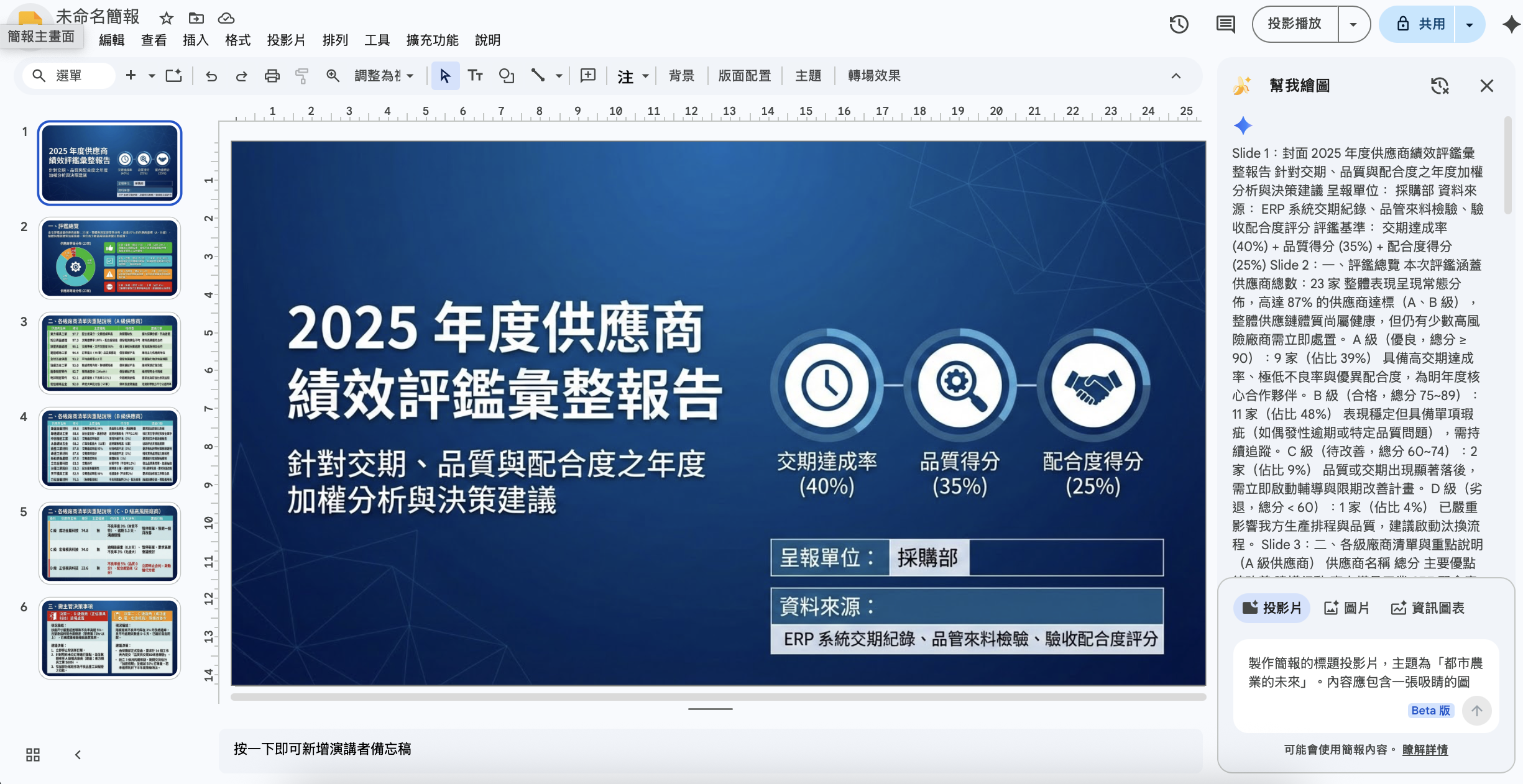 Google 簡報自動排版