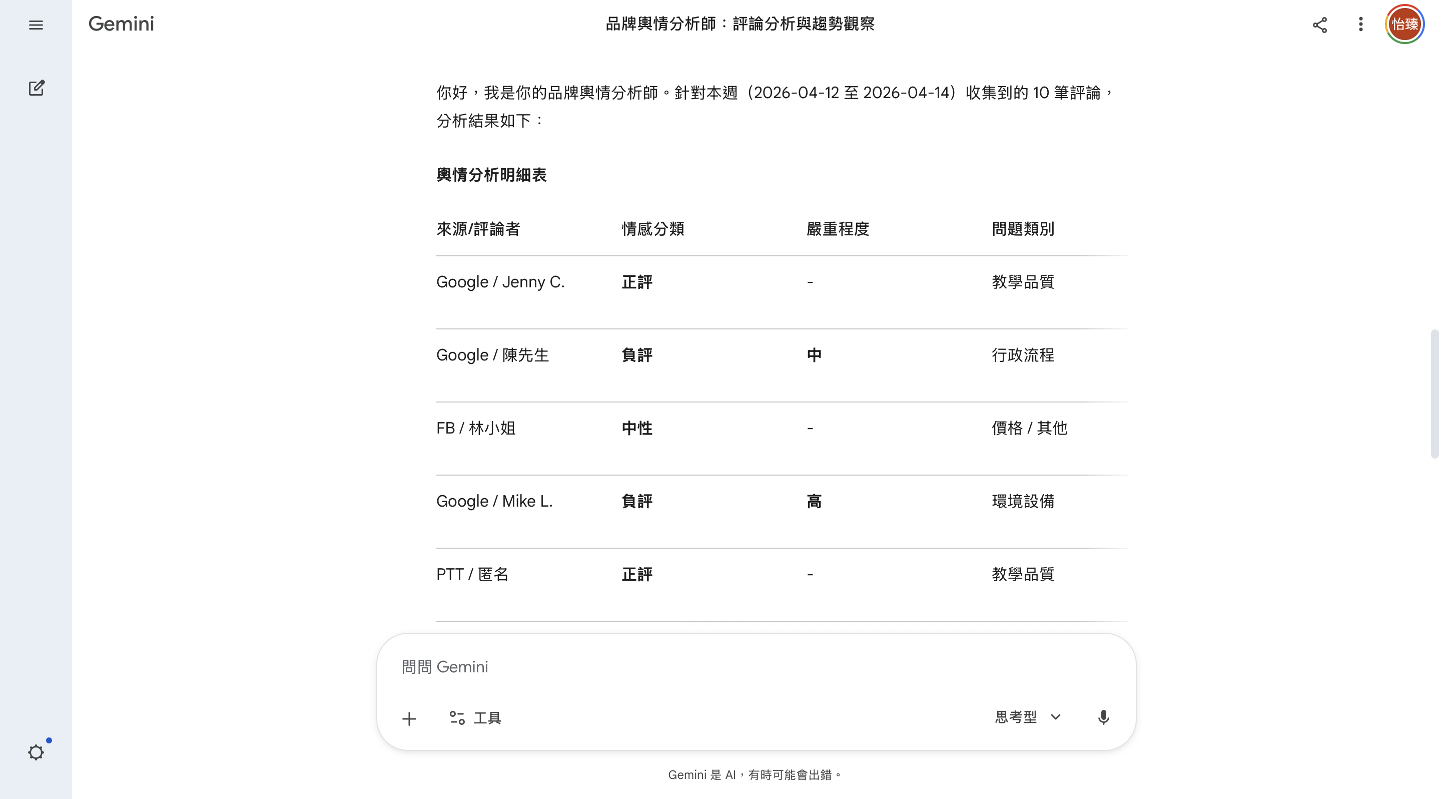 AI 情感判定
